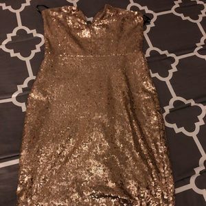 Gold cocktail dress